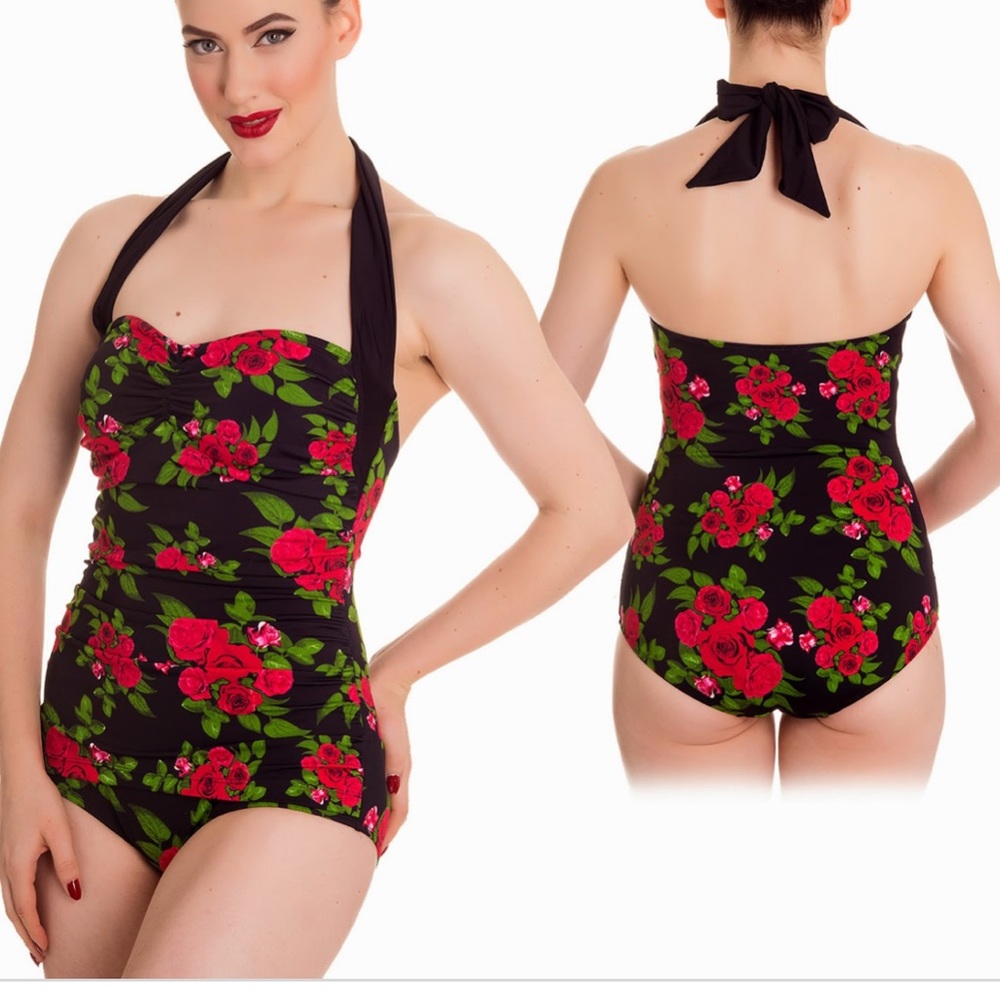 Hellbunny vixen one piece floral swimsuit.
